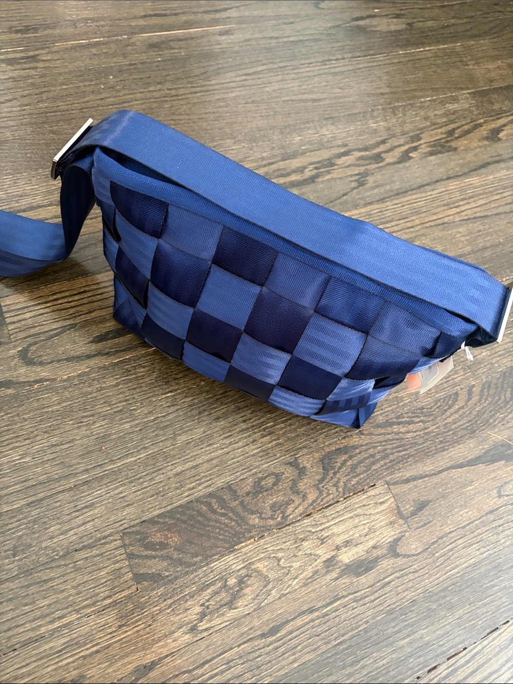 Navy Blue Woven Messenger Bag - Salvage Indigo NWT - Picture 6 of 14